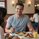 Chris and his partner sharing a meal at a Pennsylvania diner - trucker dating success