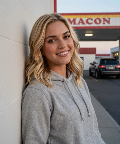 Brittany, 28, in a hoodie at a Macon truck stop - Georgia CDL dating profile
