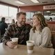 Wes and Tara at a Wyoming truck stop cafe - trucker dating success story