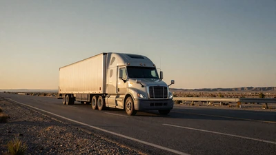 Semi truck on an interstate at golden hour - life on the road and dating