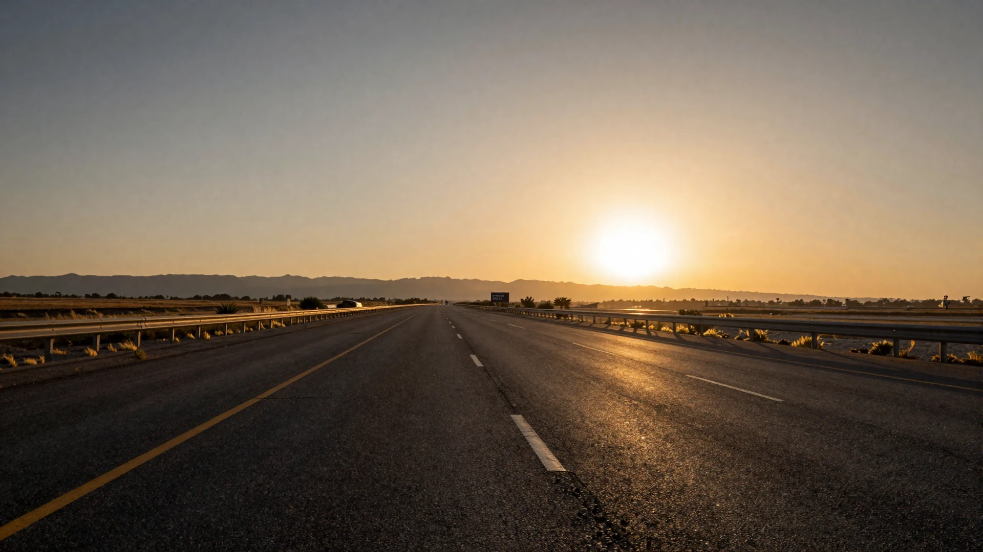 Empty American highway at sunset - long haul relationship dating lifestyle