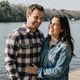 Tyler and Rachel, a happy couple at an Arkansas lakefront - trucker dating success