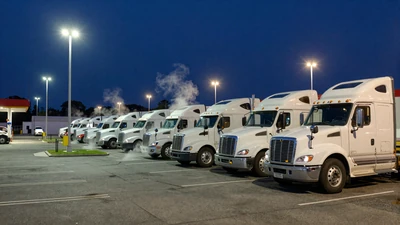 Truck stop parking lot at night - truck stop loneliness and modern dating