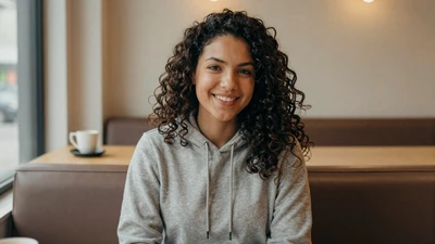 Woman in a coffee shop - maintaining relationships during long hauls