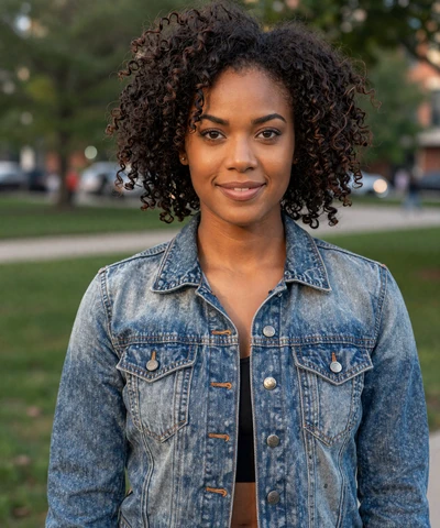 Tanya, 32, Black woman in a denim jacket at a Chicago park - CDL dating Chicago