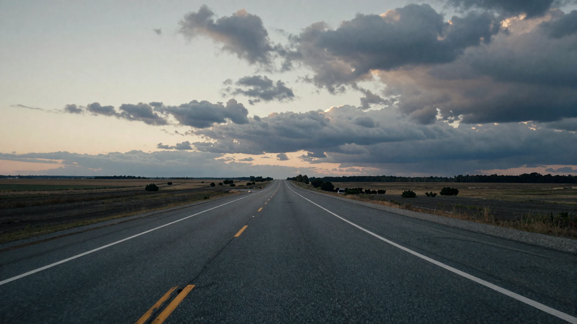 Quiet empty American highway at dusk - DriveMatch privacy policy