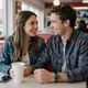 Atlanta couple smiling at a diner - trucker dating success story