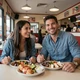 Chris and Jennifer sharing a meal at a Georgia diner - trucker dating success
