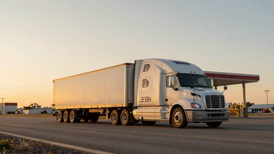 Semi-truck at a rest area at sunset - how to date a truck driver
