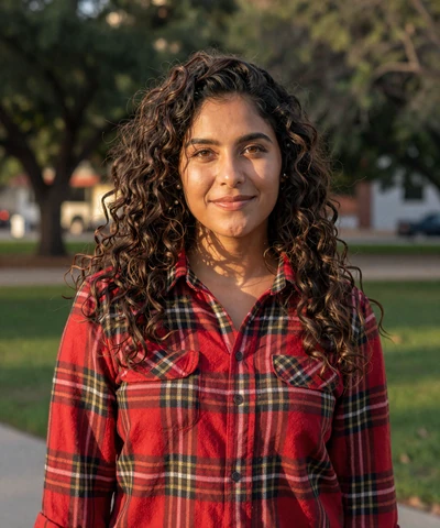 Crystal, 34, in a flannel shirt at a Houston park - Texas trucker dating profile